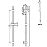 Perfect Premium Multifunction Sliding Shower On Rail - Black